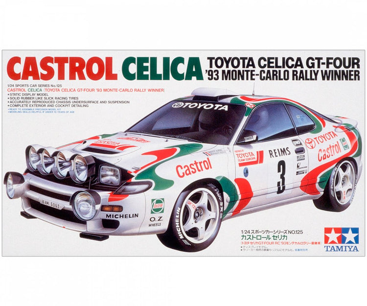 Tamiya modèle kit voiture - 24125 castrol toyota celica gt-four - 93 vainqueur du rallye monte-carlo plastique - 1:24 - modèle kit