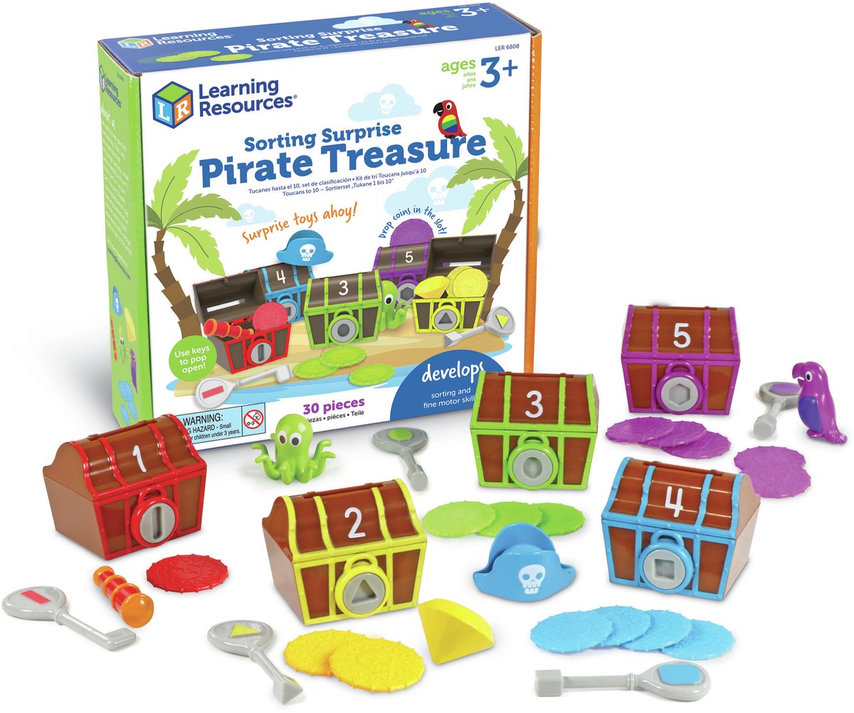 Ressources d'apprentissage triant un trésor de pirate surprise - 1+
