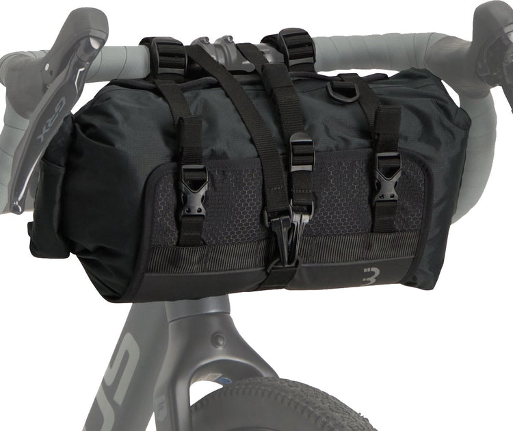 Bbb sac de guidon de vélo vélo de route gravel bike 5 à 10 litres - harnais de guidon en nylon avec sac de vélo étanche - sacs de bikepacking - drybag frontfellow bsb-141