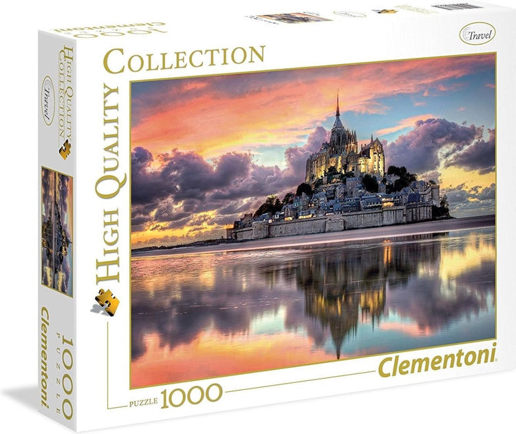 Clementoni - puzzle - 1000 pièces - le magnifique mont saint-michel - puzzle pour adultes - collection haute qualité