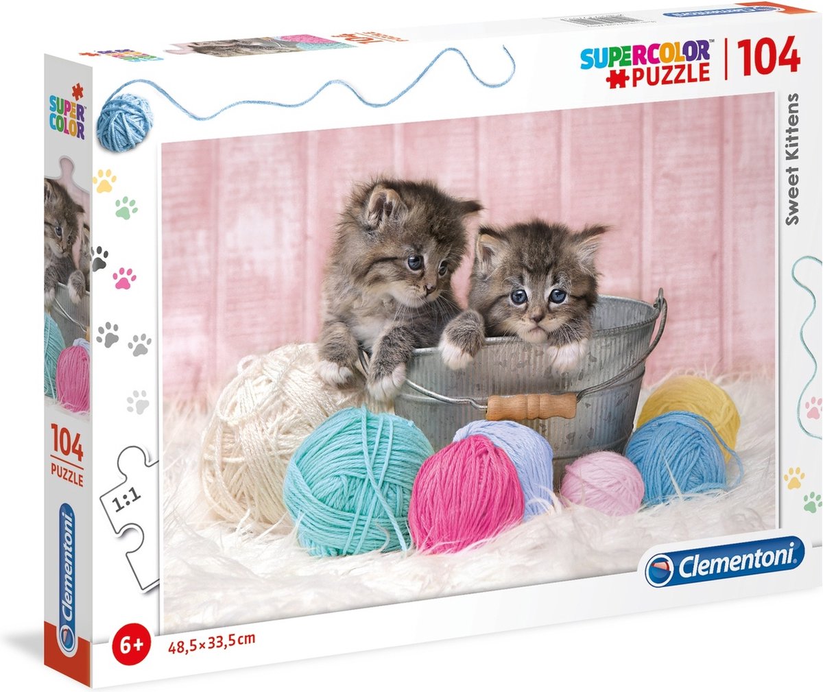 Clementoni puzzle supercolor chatons doux 104 pièces