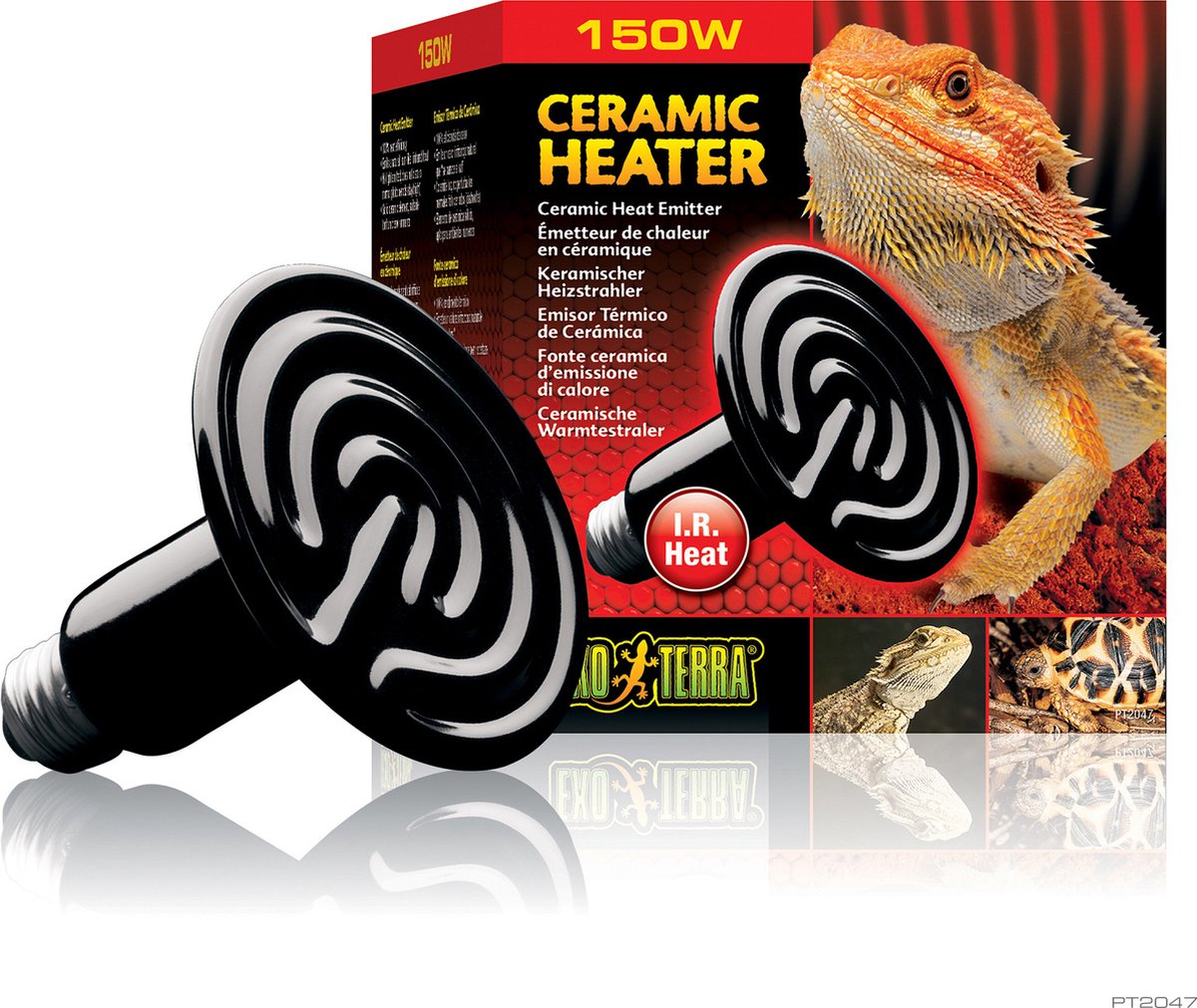 Exo terra - chauffage - reptiles - radiateur thermique céramique 150w - 10,5x10,5x13,5cm - 1pc
