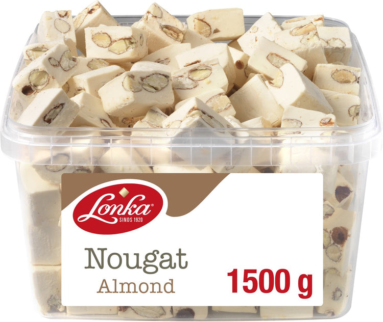 Nougat Lonka 15% amandes - nougat tendre aux amandes - carton de 1,5kg