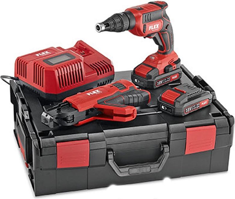 Flex dw 45 18,0-ec m 2,5 Jeu de tournevis à plâtre avec batterie Li-ion 18 V (2x 2,5 Ah) incl. accessoire en l-boxx - brushless