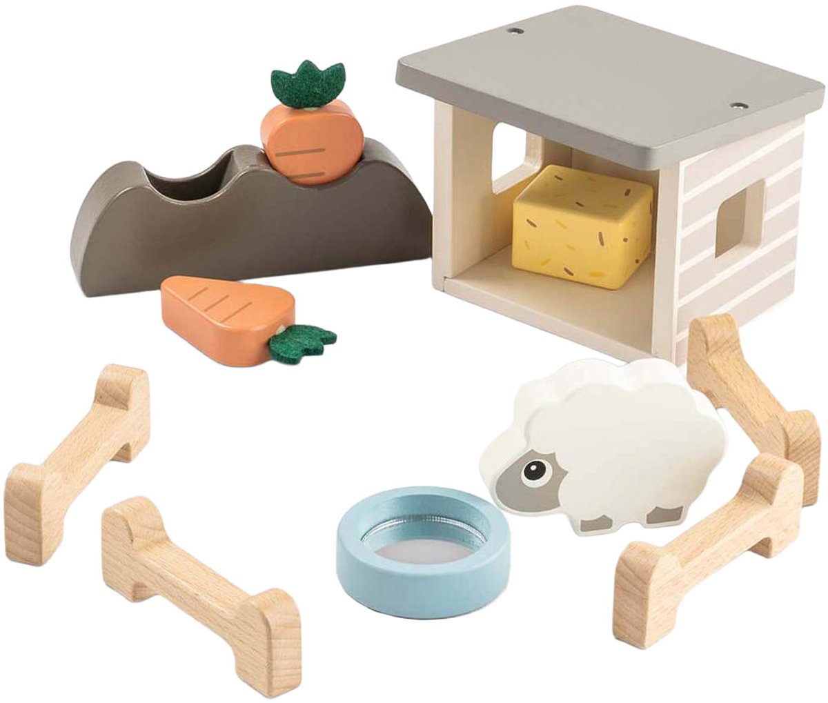 Fait par des cerfs minuscules agriples en bois jeu sheep
