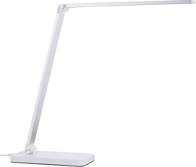 Brilliant Florence - lampe de bureau - LED 5w - 2700k-6500k - CCT - dimmable en 3 étapes - fonction de chargement sans fil - USB - blanc
