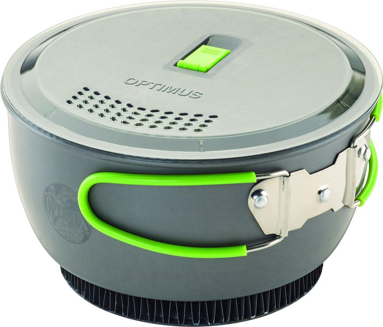 Pot de cuisson Optimus en optimus terra xpress he - 1,75 l - revêtement antiadhésif - système de cuisson de camping - léger - set de poêles de camping - échangeur de chaleur - aluminium - gris