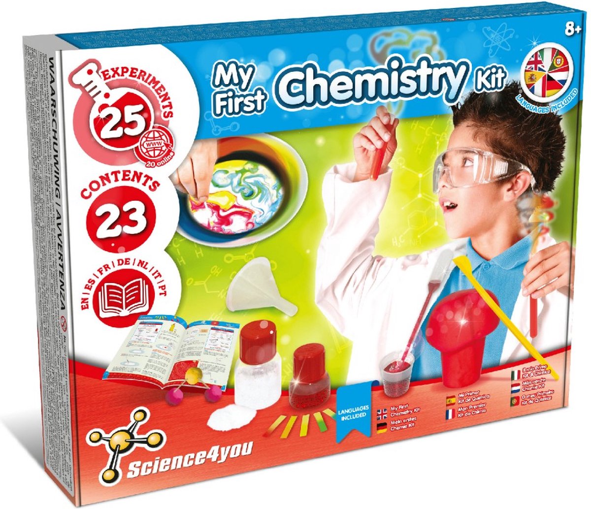 Science 4 you mon premier kit de chimie - 25 expériences - jeu éducatif 8+ ans