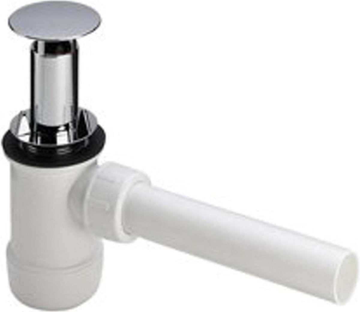 Siphon extractible en plastique Viega avec tube mural 5 4 avec rosace