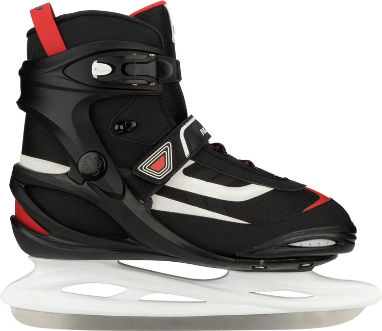 Patin de hockey sur glace Nijdam - botte semi-souple - twilight face-off - noir et blanc - taille 39