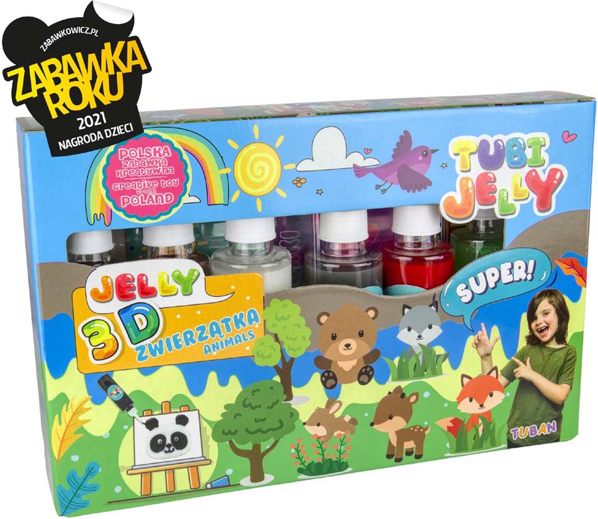 Tuban - set de gelée de tubi avec 6 couleurs – animaux