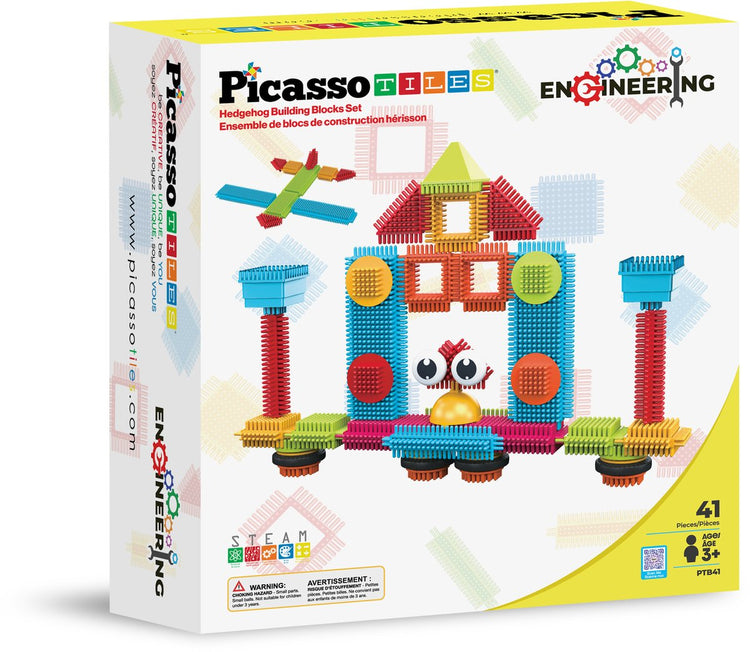Picassotiles Tactic Picasso Tiles - Jouets de construction - Blocs de construction hérisson - Jouets de construction - Jouets à tige - Jouets de construction créatifs - 41 pièces - à partir de 3 ans