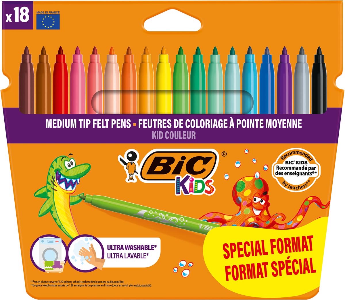Feutres de couleur Bic kids 18 pièces