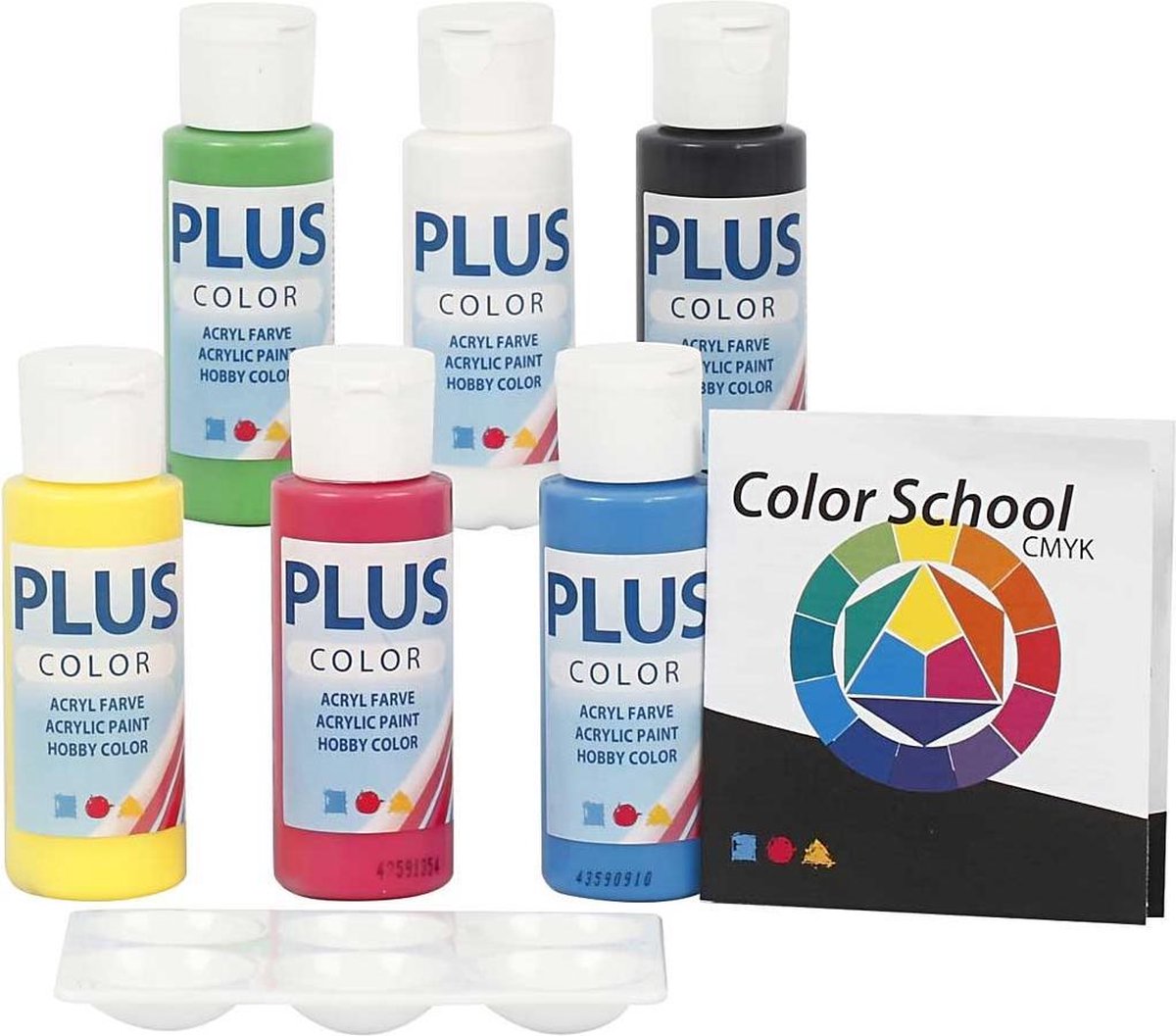 Plus de peinture acrylique couleur, couleurs primaires, 6x60 ml 1 boîte