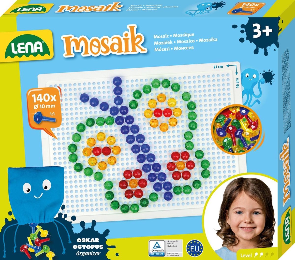 Ensemble mosaïque Lena transparent 140pcs 10mm