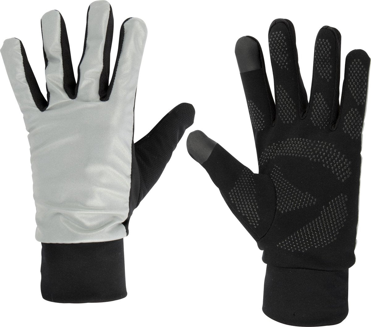 Gants de sport Avento - réfléchissants - coupe-vent - gris noir - taille m l