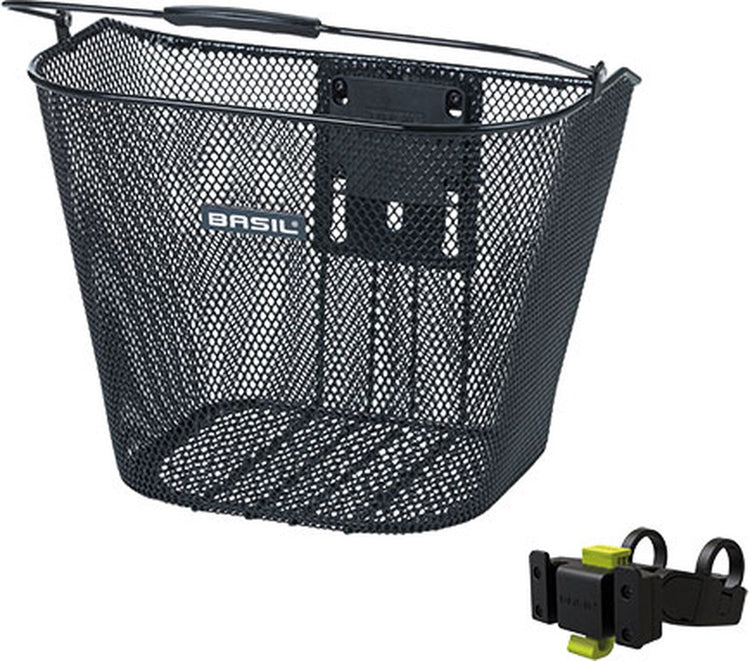 Basil Bremen KF - Panier à vélo - Premier - Y compris le support de Basil KF Sterbar Bield - Black