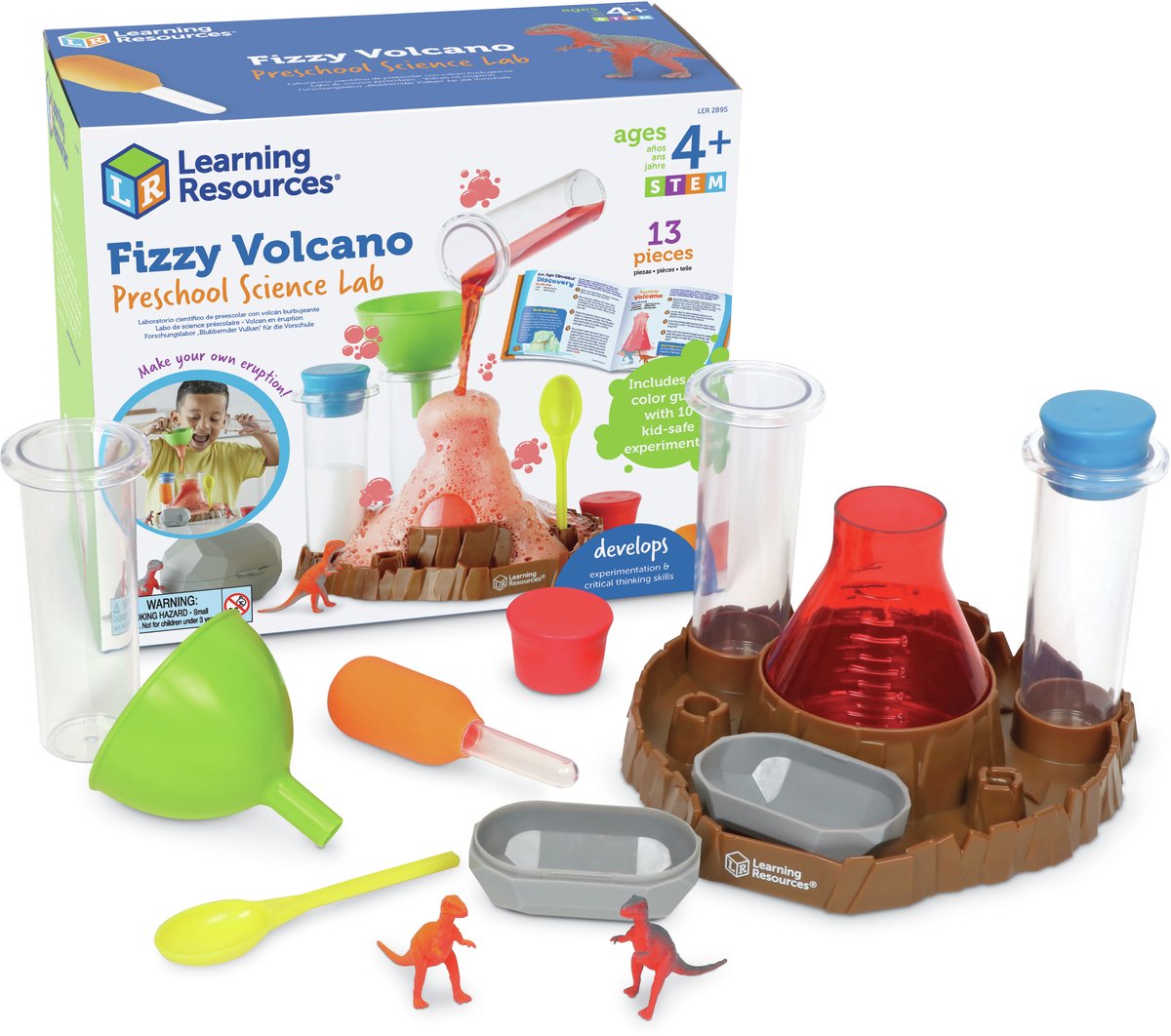 Laboratoire scientifique préscolaire de ressources d'apprentissage sur le volcan pétillant - 3+