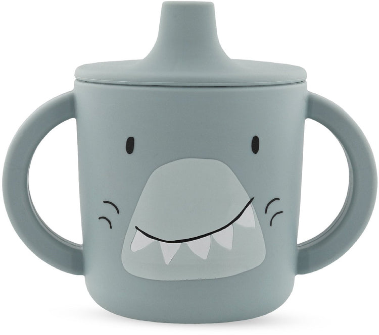 Gobelet Trixie - mr. requin - gobelet pour bébé - gobelet anti-déversement - pour bébés à partir de 4 mois - en silicone - passe au lave-vaisselle