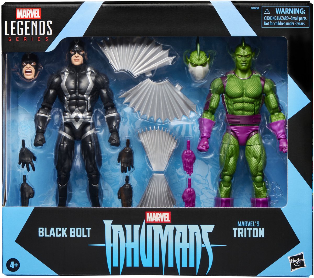 Hasbro inhumains figurine Marvel Legends pack de 2 figurines articulées Black Bolt Marvel's Triton 15 cm