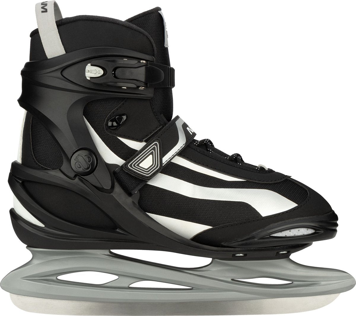 Patin de hockey sur glace Nijdam - power play - botte semi-souple - taille 42 - noir