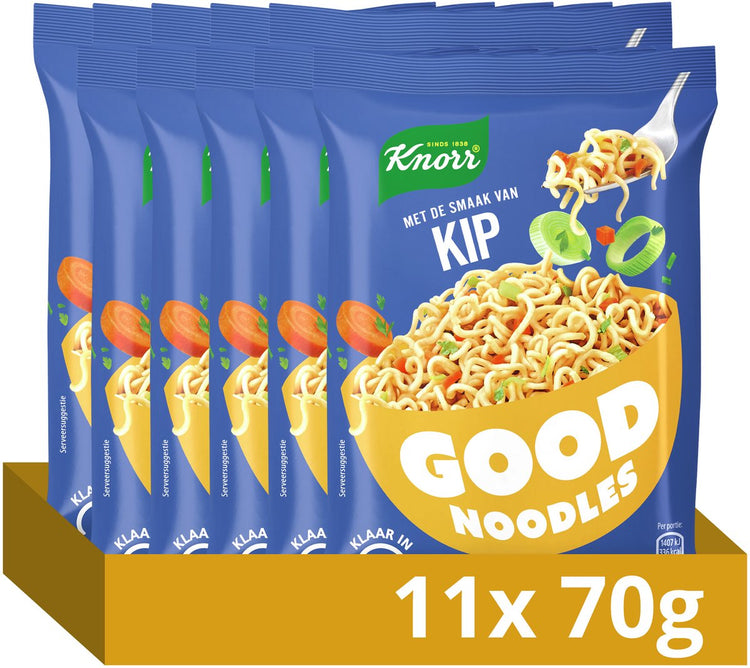 Knorr bonnes nouilles - poulet - sans colorants artificiels ni conservateurs - 11 x 70 g