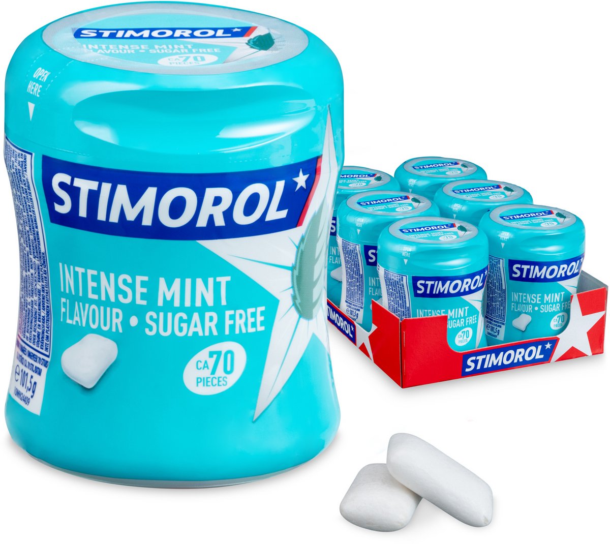 Stimorol menthe intense - chewing-gum - sans sucre - 1x6 pièces