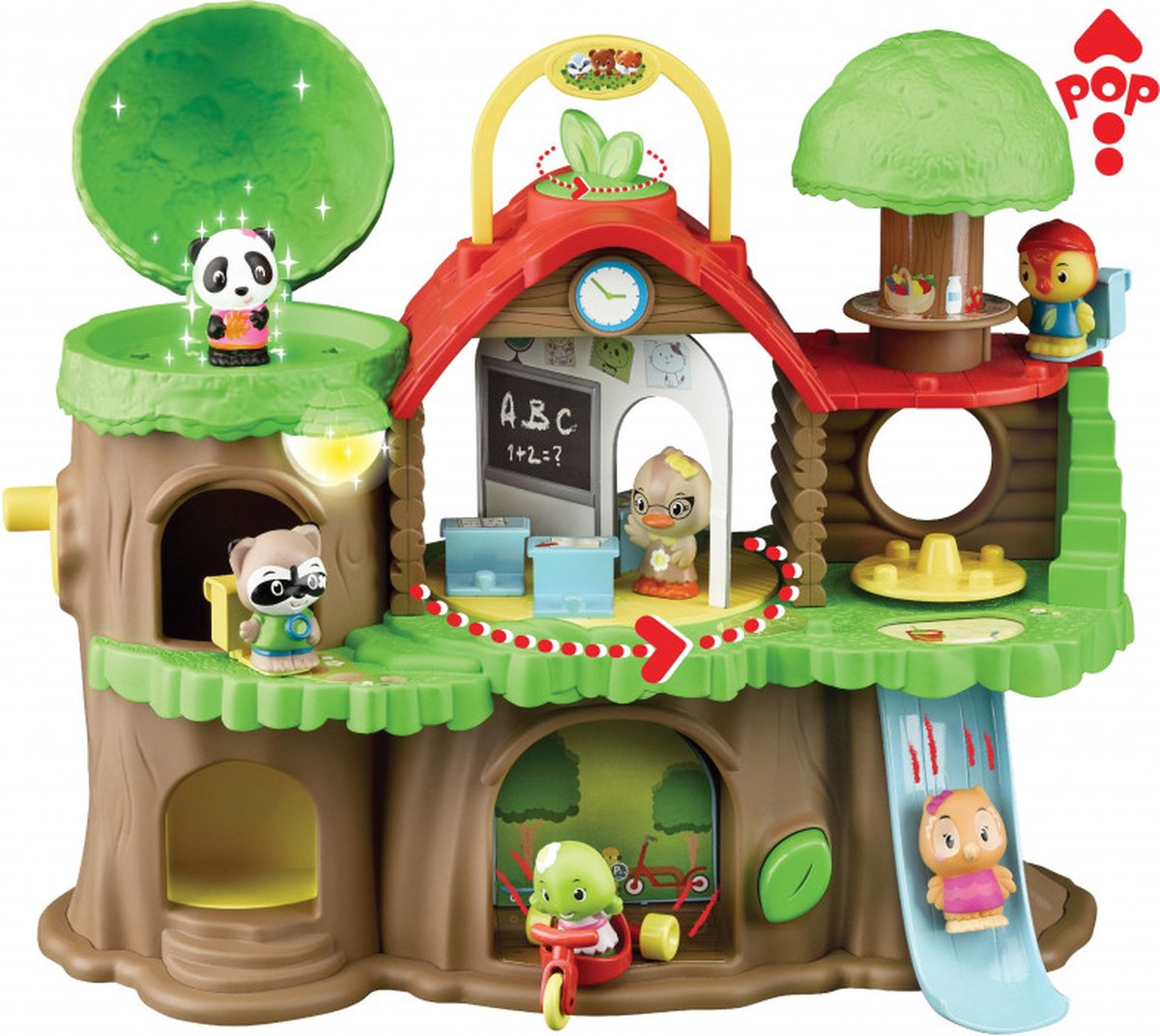 Klorofil l'ensemble de jeu scolaire - maison de poupée - jouet interactif pour enfants - avec callie l'oiseau, lola la tortue Hugo le raton laveur - à partir de 18 mois - 13 pièces