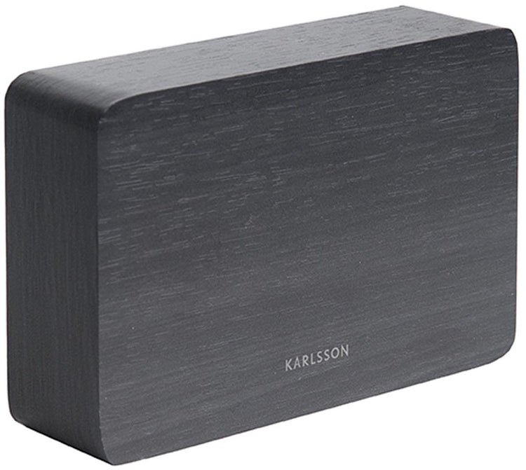 Karlsson réveil carré - placage noir, LED blanche - 15x4,8x10cm - scandinave - réveil pour chambre - réveils