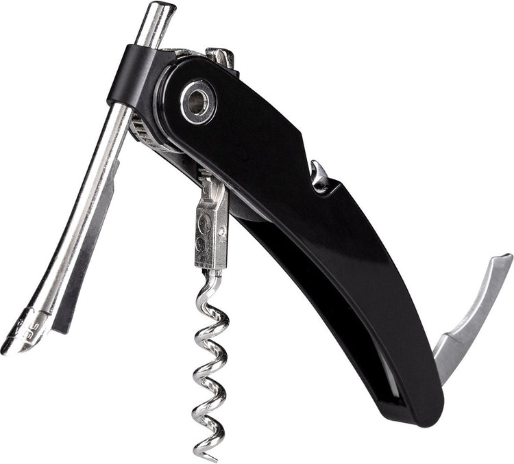 Vacuvin vacu vin tire-bouchon single pull noir – couteau de serveur 3 en 1 – avec coupe-capsule et décapsuleur