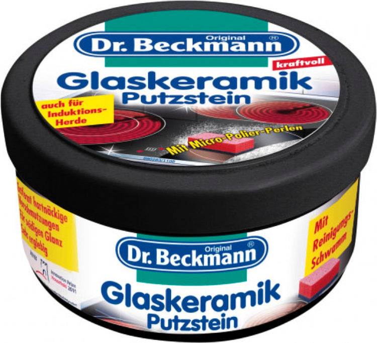 Pierre de nettoyage à induction en vitrocéramique Dr. Beckmann - avec éponge à l'intérieur - nettoyant puissant - 250gr