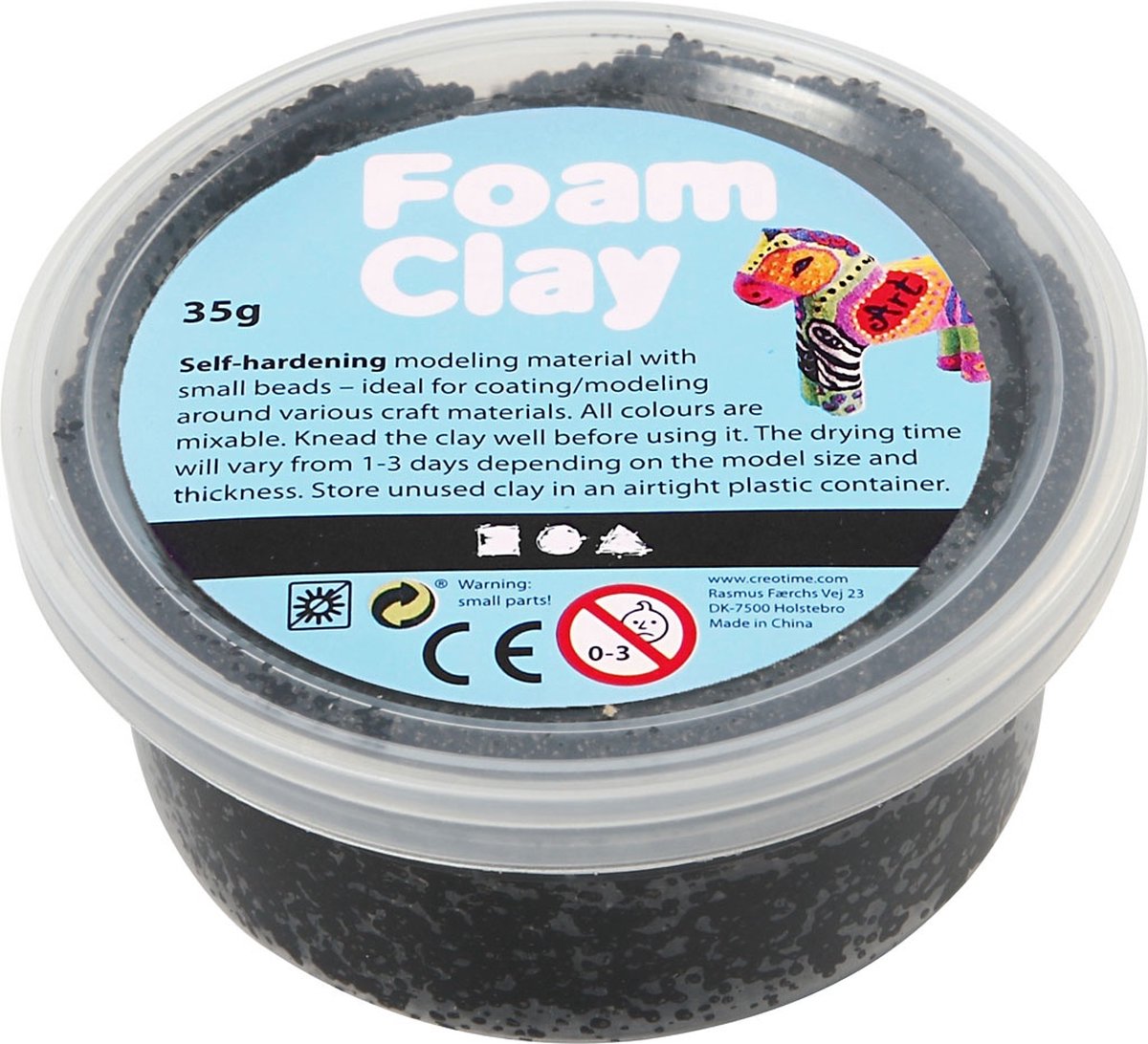 Clay en mousse - noir, 35gr.