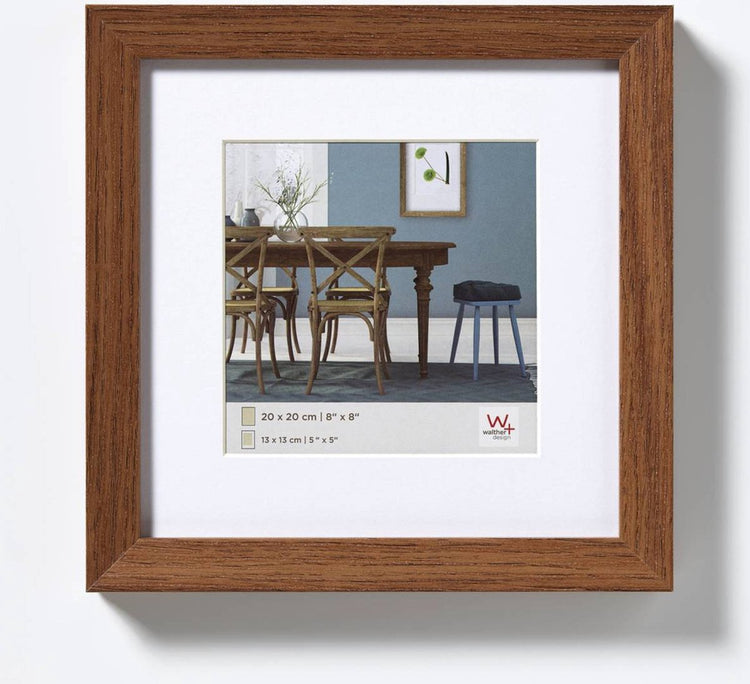 Walther fiorito - cadre en bois mdf - format photo 20x20 cm - chêne foncé