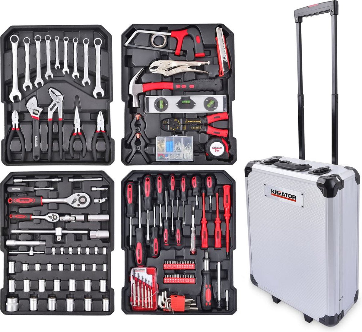 Mallette à outils Kreator krt951011 - 253 pièces - chariot