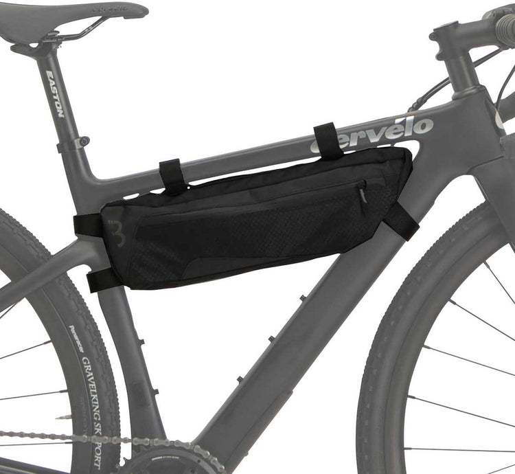 Bbb sac de cadre de vélo vélo de route vélo de gravier 3 litres - sac de vélo bikepacking résistant à l'eau - réglable - sacs de bikepacking - middle mate small bsb-142