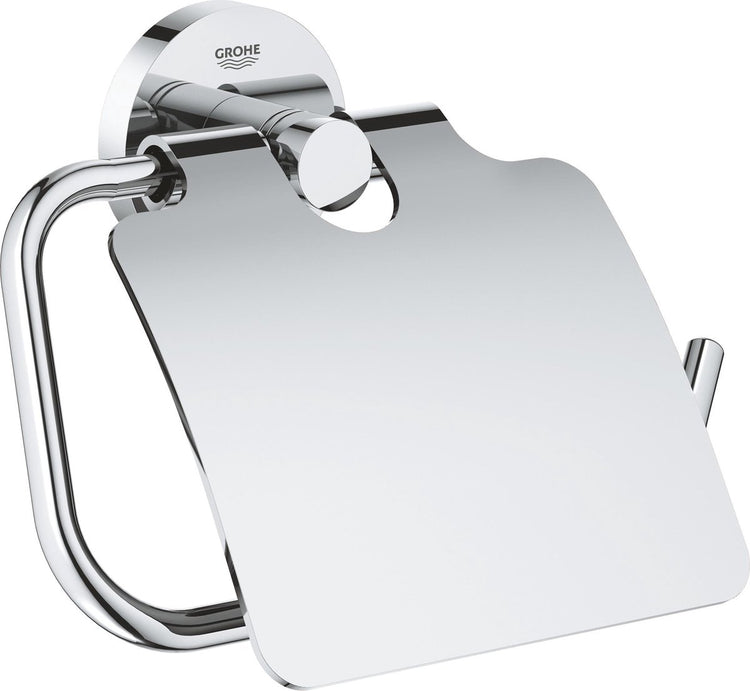 Porte-rouleau de papier toilette Grohe essentials - avec couvercle - chrome