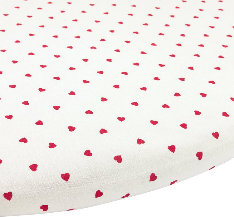 Meyco baby sweet heart hoeslaken boxmatras rond - white red - 90 95cm