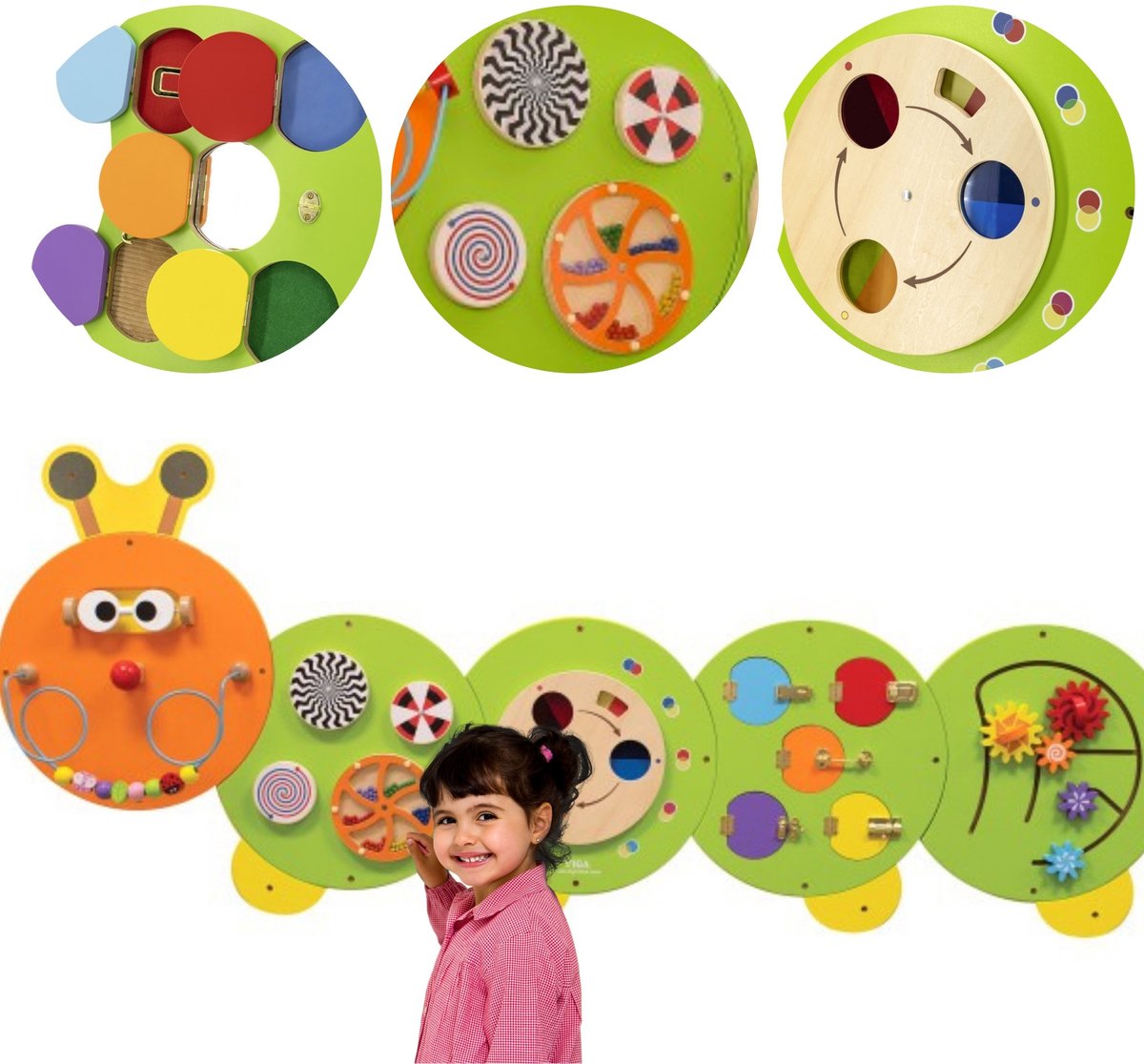 Mur de jeu d'activité Viga, h : 83 cm, l : 185 cm, 1 pièce