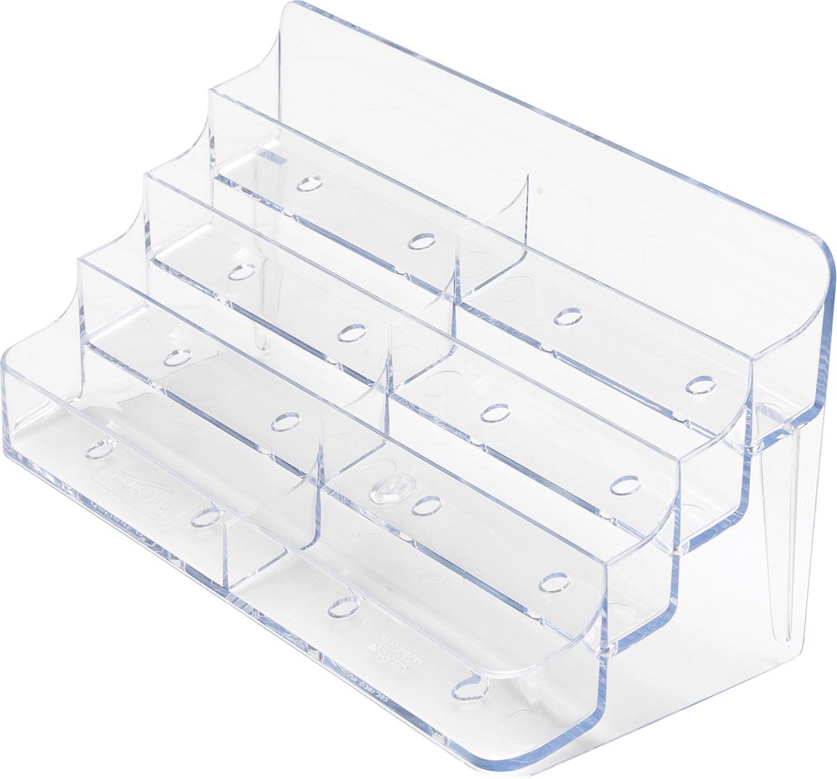 Porte-cartes de visite Deflecto 2 x 4 compartiments de rangement | transparente