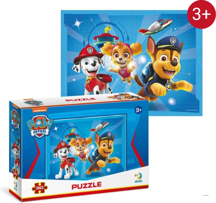 Dodo jouets puzzle patte patrouille 3+ - 30 pièces - jouets patte patrouille avec poursuite - marshall - skye -rubble - puzzle patte patrouille 3 ans