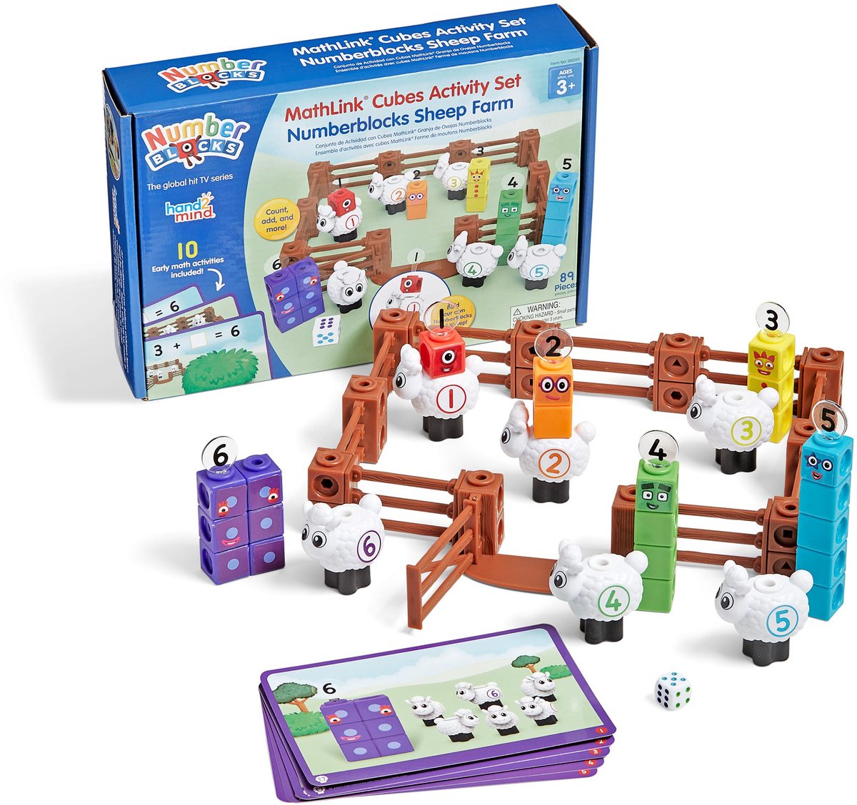 Ressources d'apprentissage mathlink cubes numberblocks jouets éducatifs de ferme de moutons. - 3+