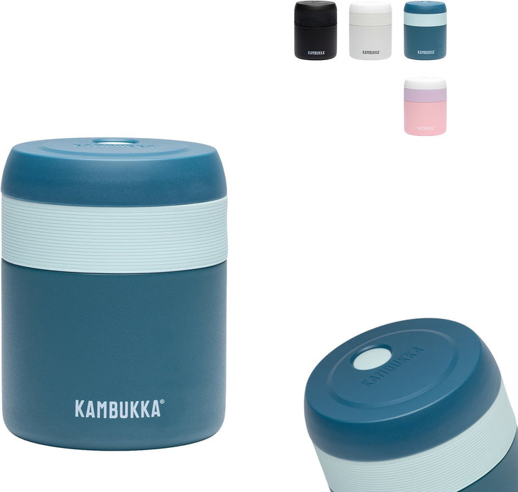 Kambukka bora - boîte à lunch - 600 ml - le récipient alimentaire garde au chaud pendant 9 heures 100 % étanche - tasse à lunch en déplacement - bleu sarcelle foncé