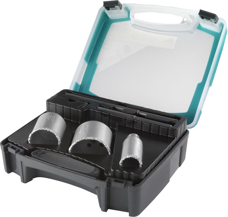 Wolfcraft - jeu de scies cloche pour maçonnerie, carrelage et pierre - ø 33, 53, 68 mm - 1003000