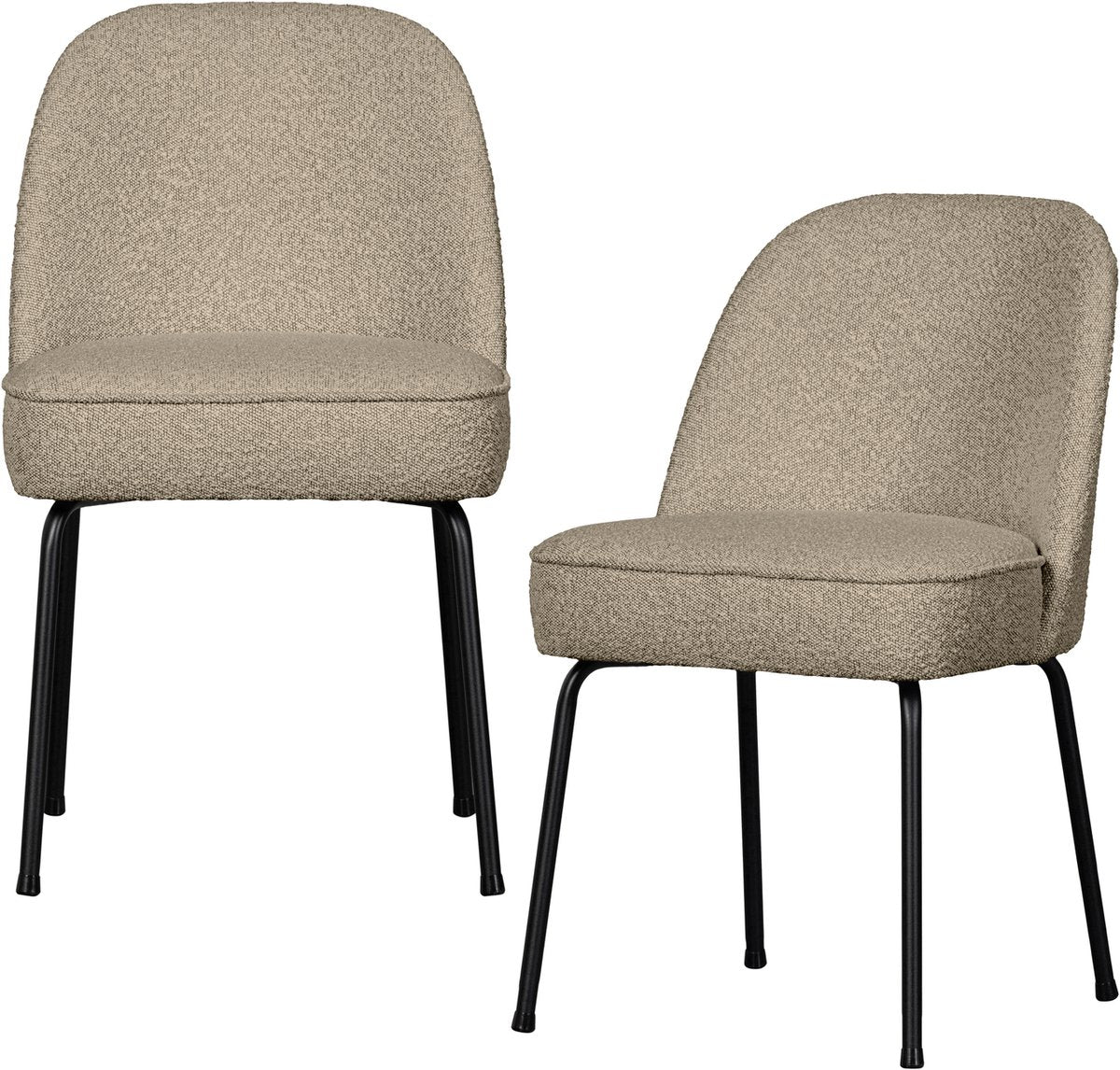 Chaises de salle à manger Woood vogue - bouclé - beige - lot de 2