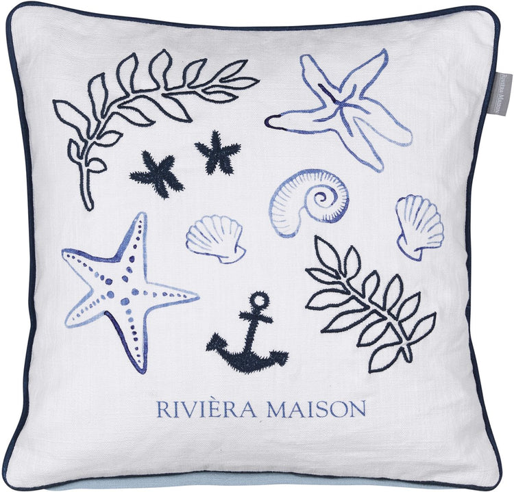 Riviera maison rivièra maison coussin décoratif - 45 x 45 cm - bleu