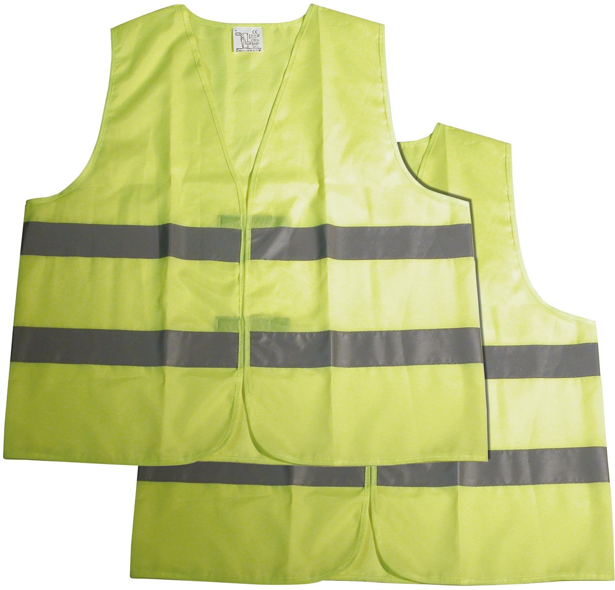 Carpoint gilet de sécurité senior jaune - 2 pièces - obligatoire dans de nombreux pays européens - à utiliser en cas d'urgence - très visible - également pour la marche, le jogging ou le vélo - pour les personnes de 172 à 184 cm