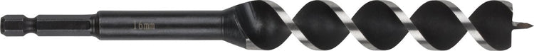 Wolfcraft - Foret serpent 16 mm pour poutres en bois - 165 mm - Foret à bois à tige hexagonale - hex - Foret pour bois - 7136000