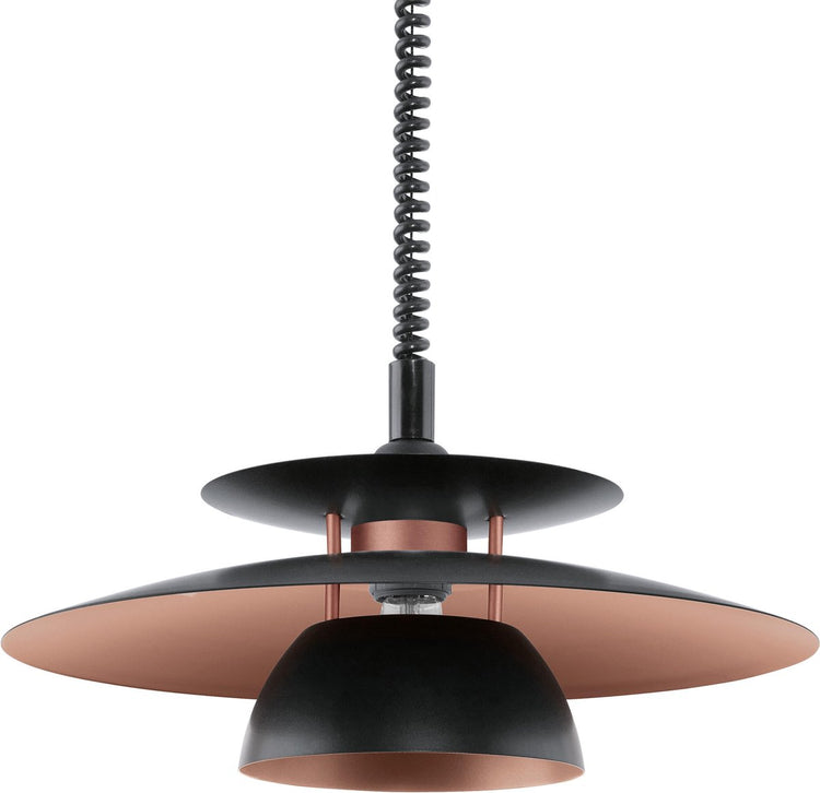 Lampe à suspension Eglo Brenda - e27 - ø 43 cm - cuivre noir