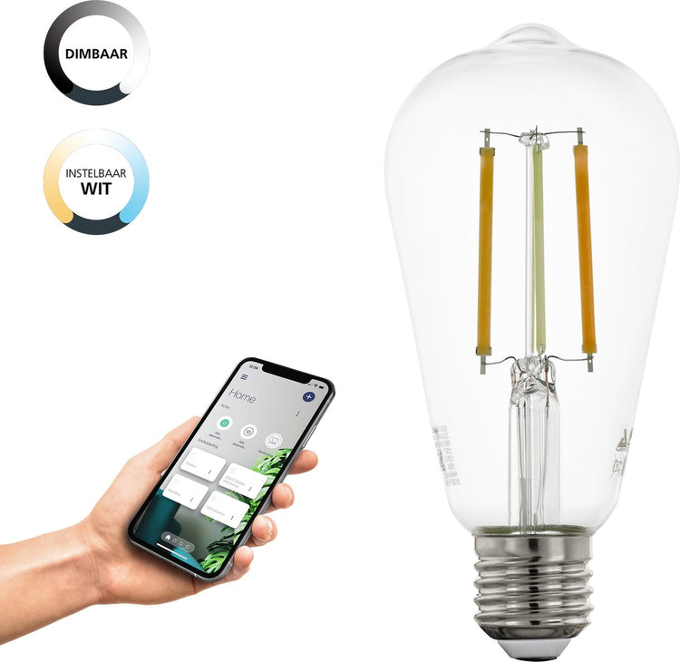 Lampe LED intelligente Eglo connect.z - E27 - ø 6,4 cm - lumière blanche orientable - dimmable - zigbee