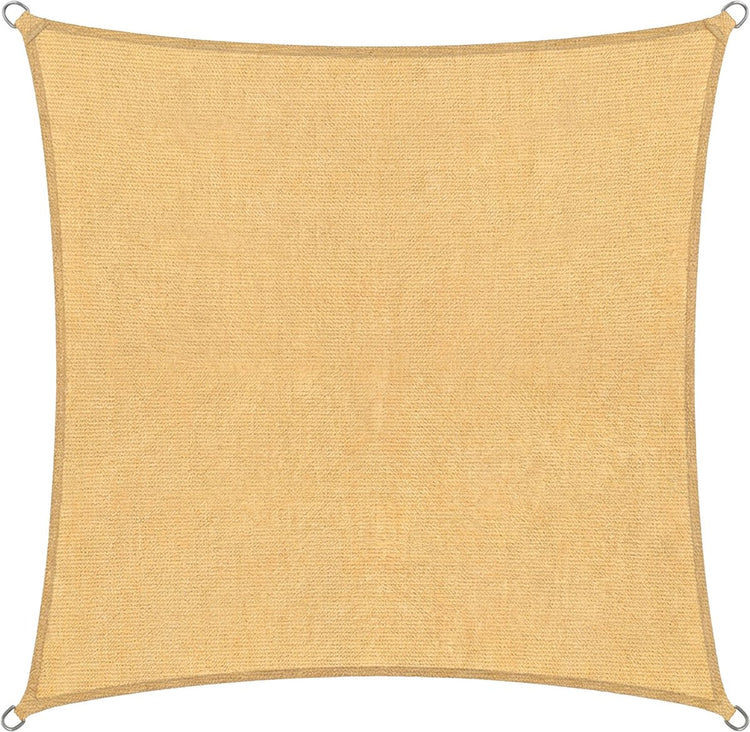 Toile d'ombrage Abbey Camp - HDPE - 4 x 4 m - sable - toile d'ombrage - anneaux en acier inoxydable - darwin-400